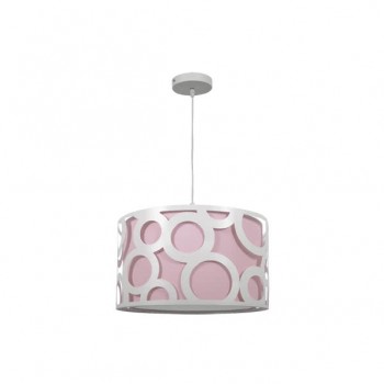 Distribuidor - Lâmpadas Diversas | Colgantes Moderno | COLGANTE ORLANDO ROSA/BLANCO 1XE27 REGX30X30 CM Ref: 028293000